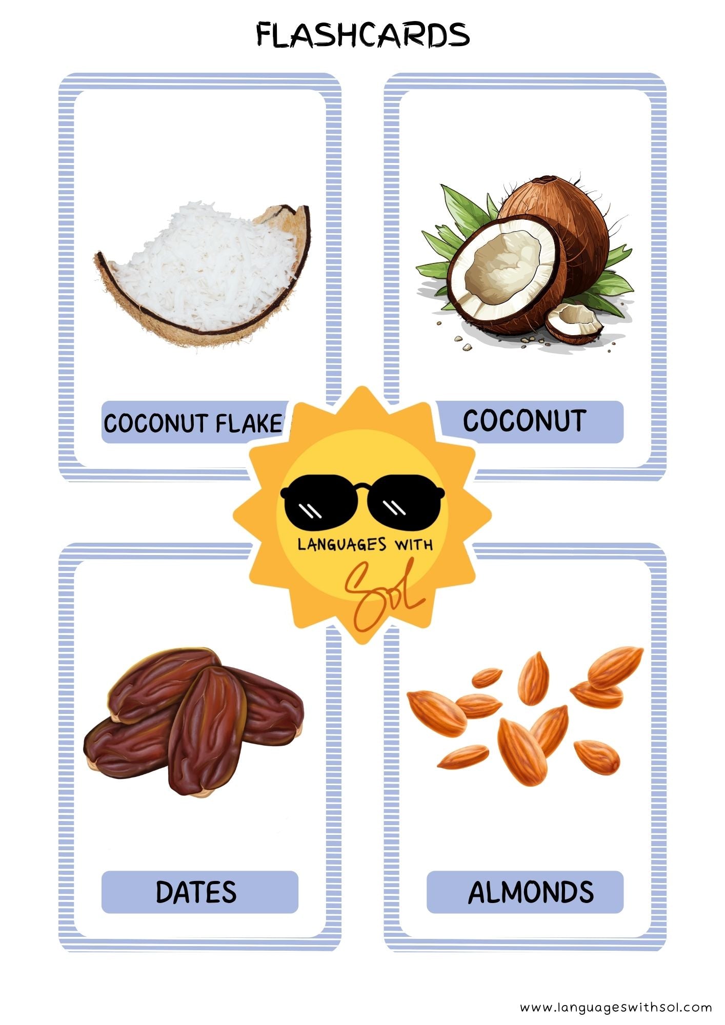 Coconut energy bites + flashcards