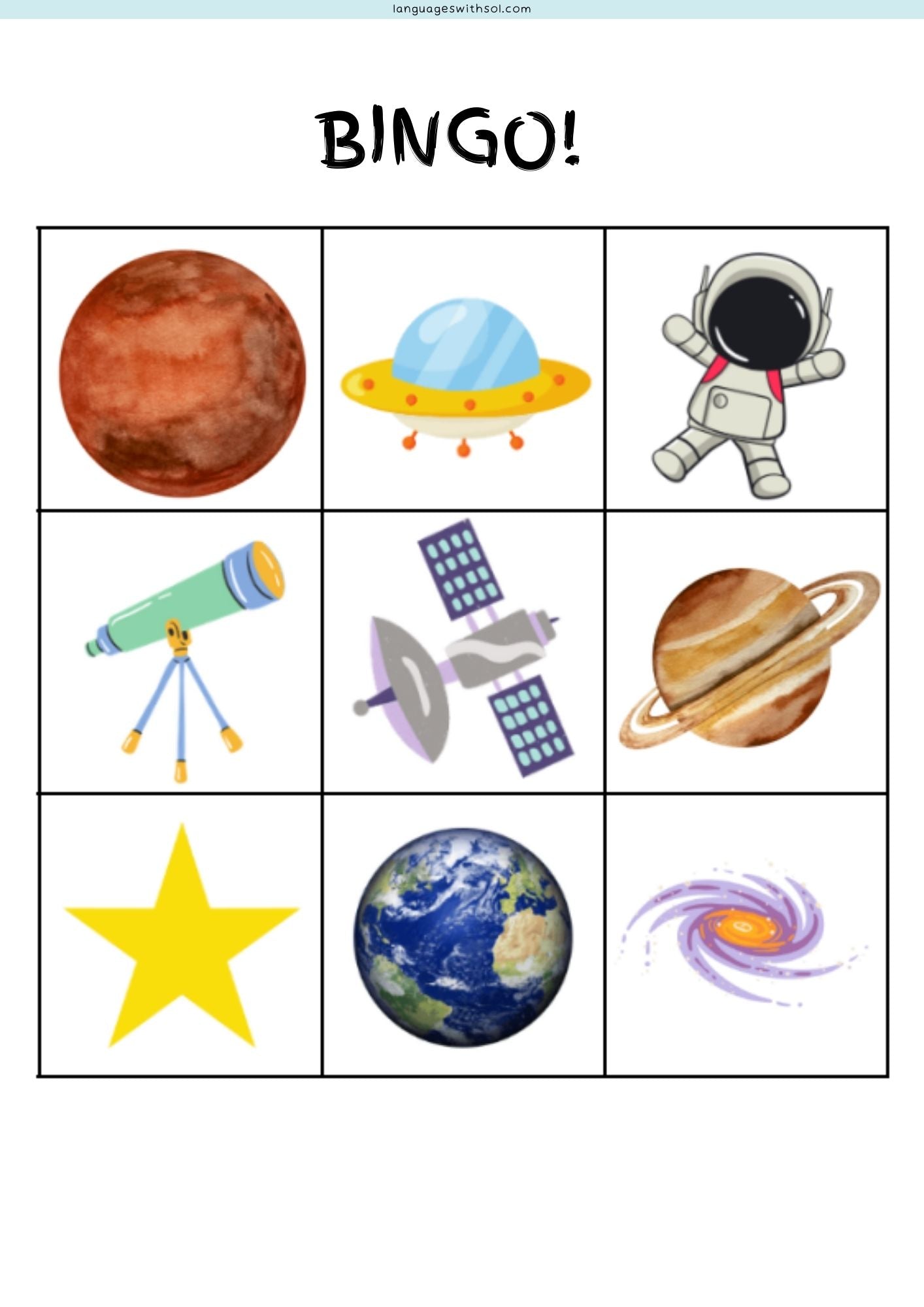 Club de Exploradores Espaciales: Mi cuadernillo de diversión espacial + Bingo espacial