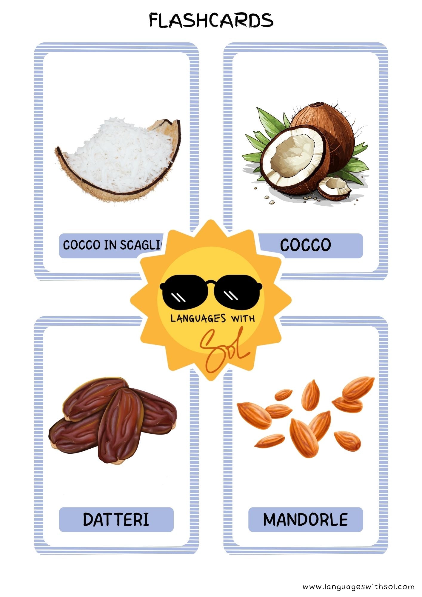 Palline di cocco + flashcards