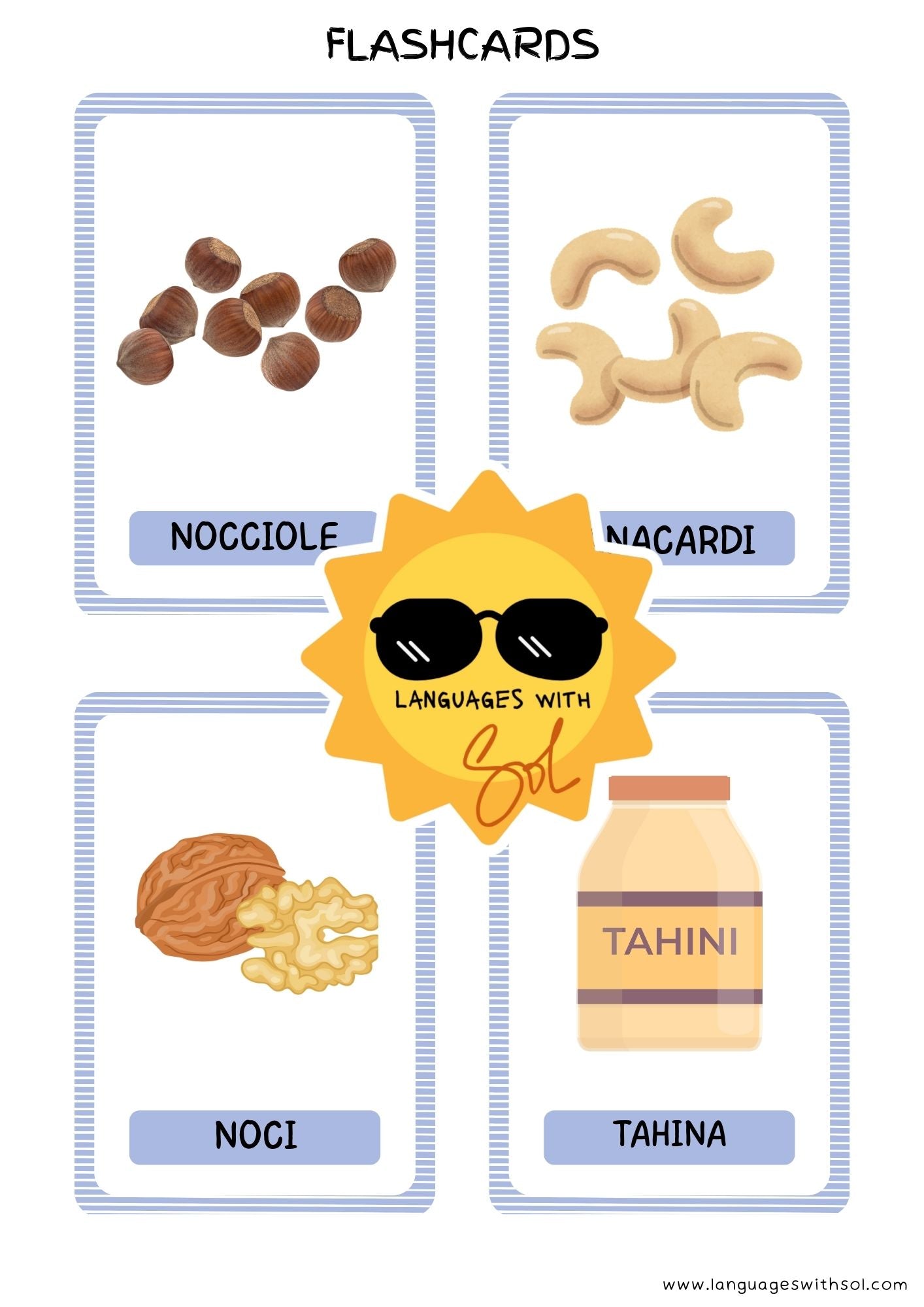 Palline di cocco + flashcards