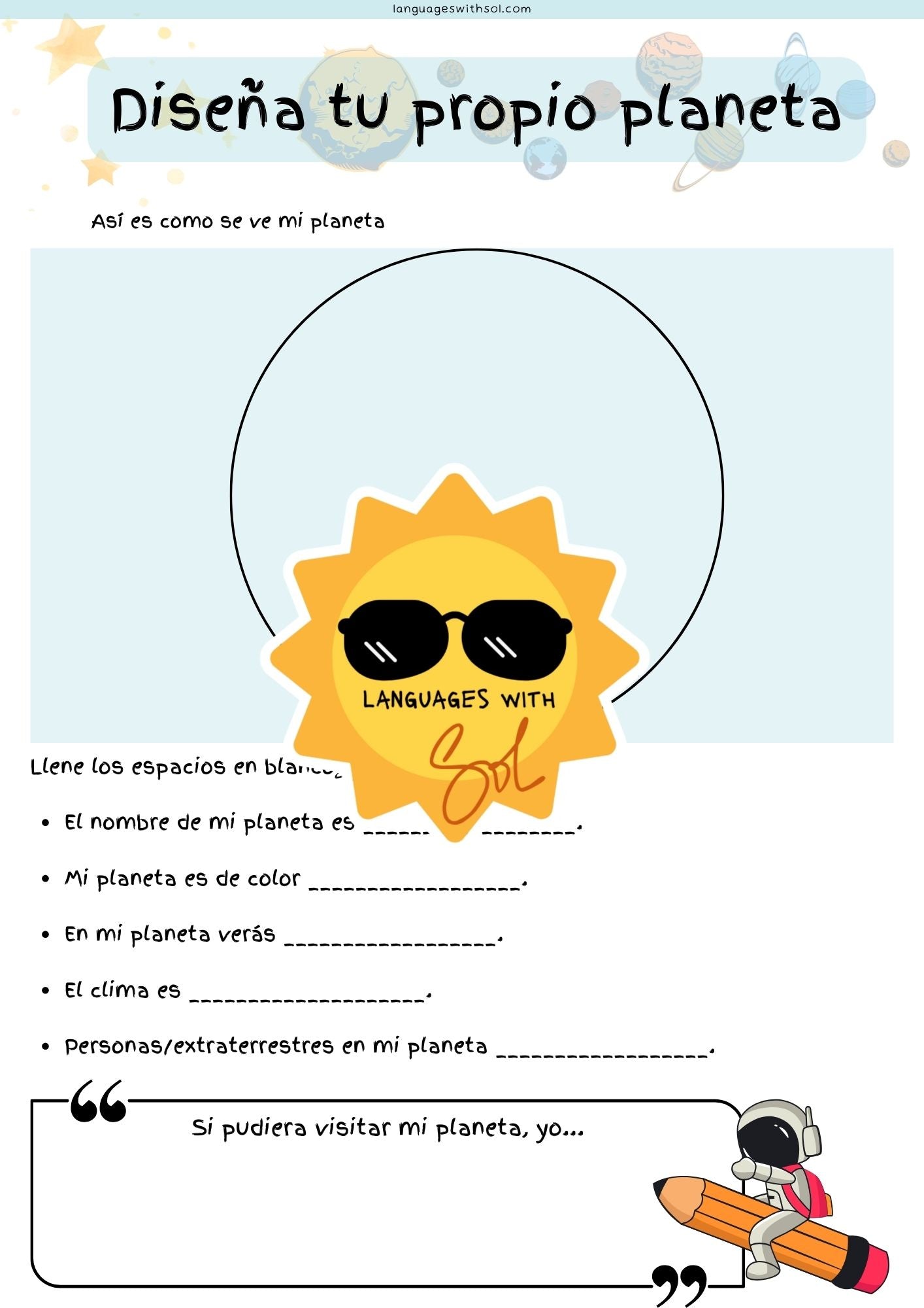Club de Exploradores Espaciales: Mi cuadernillo de diversión espacial + Bingo espacial