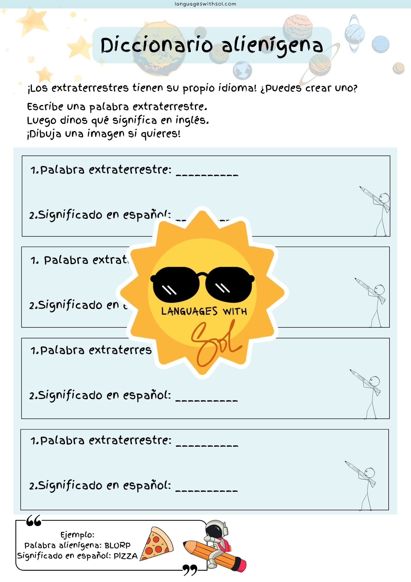 Club de Exploradores Espaciales: Mi cuadernillo de diversión espacial + Bingo espacial