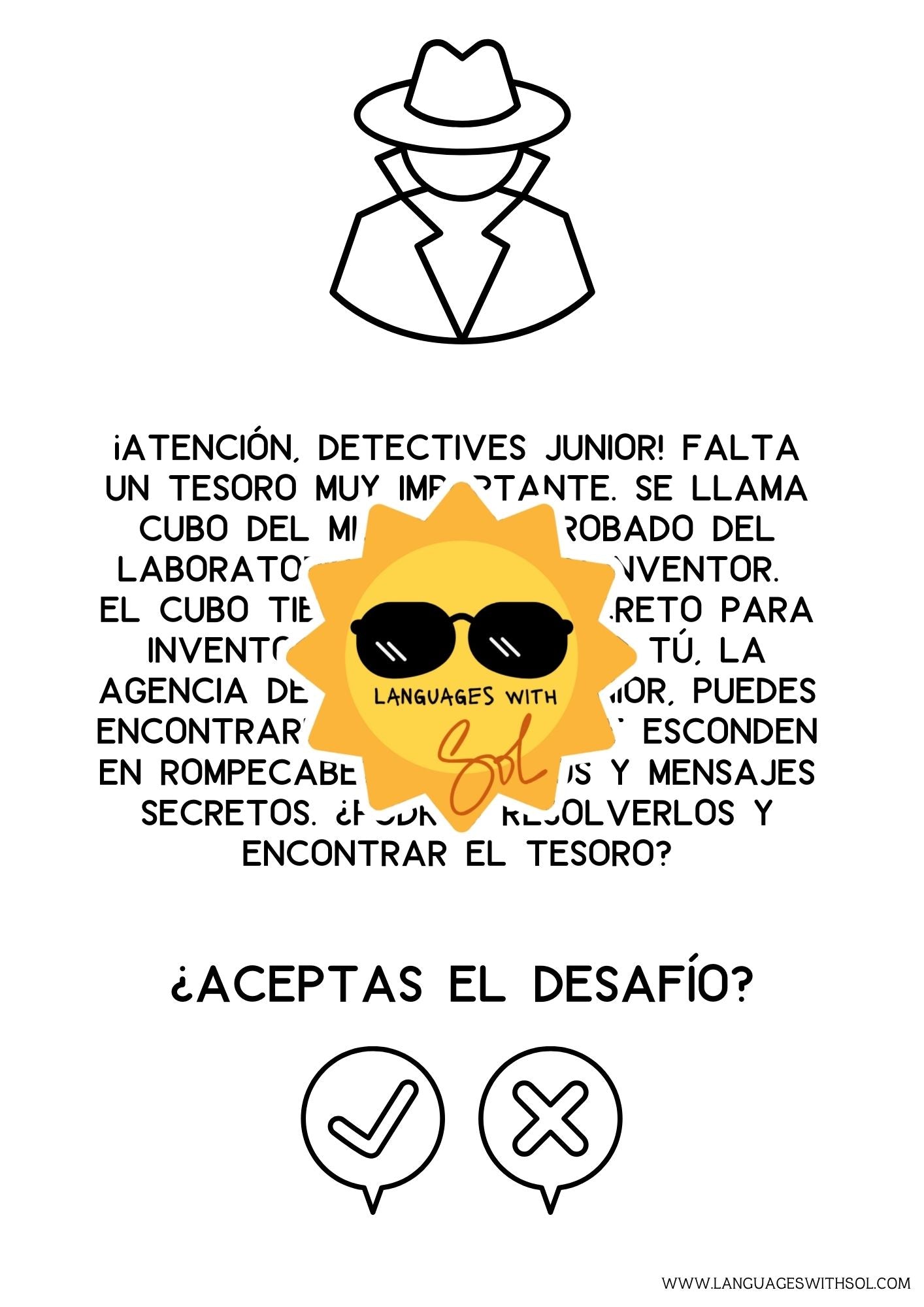El caso del tesoro desaparecido. Juego de detective en español
