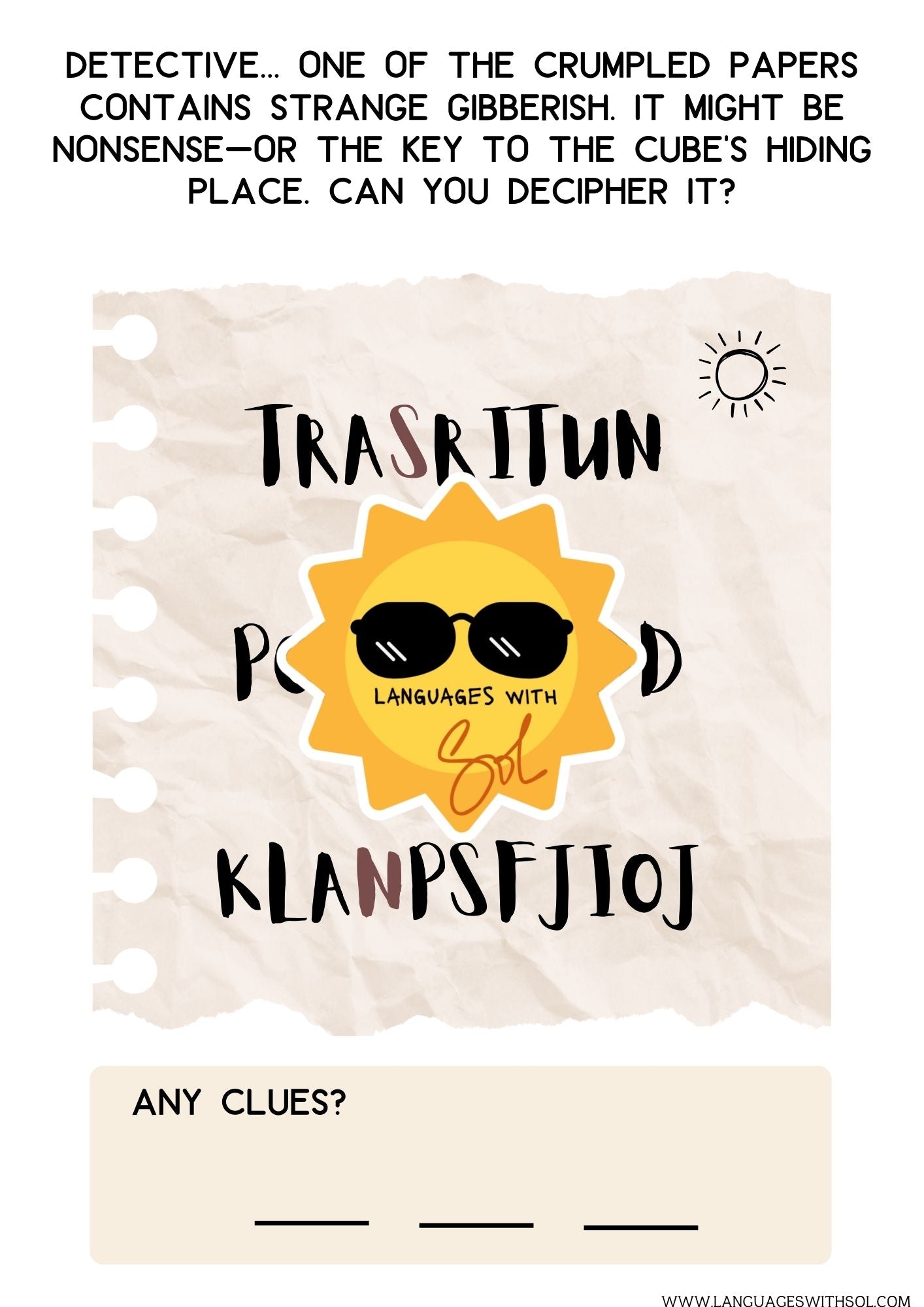 Case of the missing treasure: a detective game