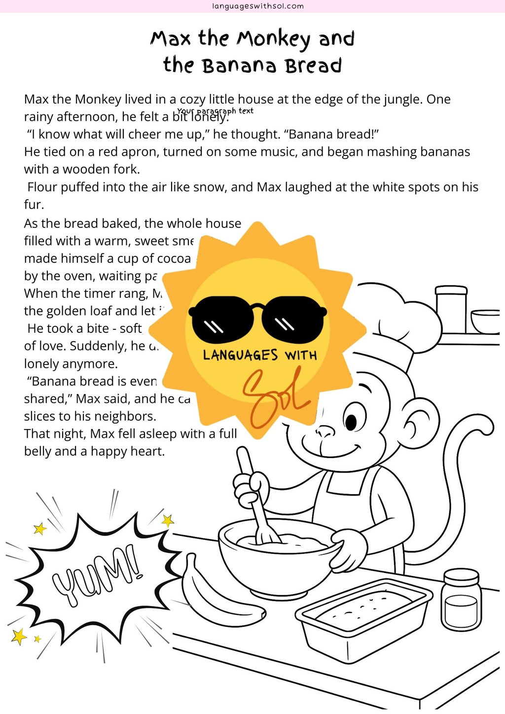 Banana bread recipe booklet + flashcards