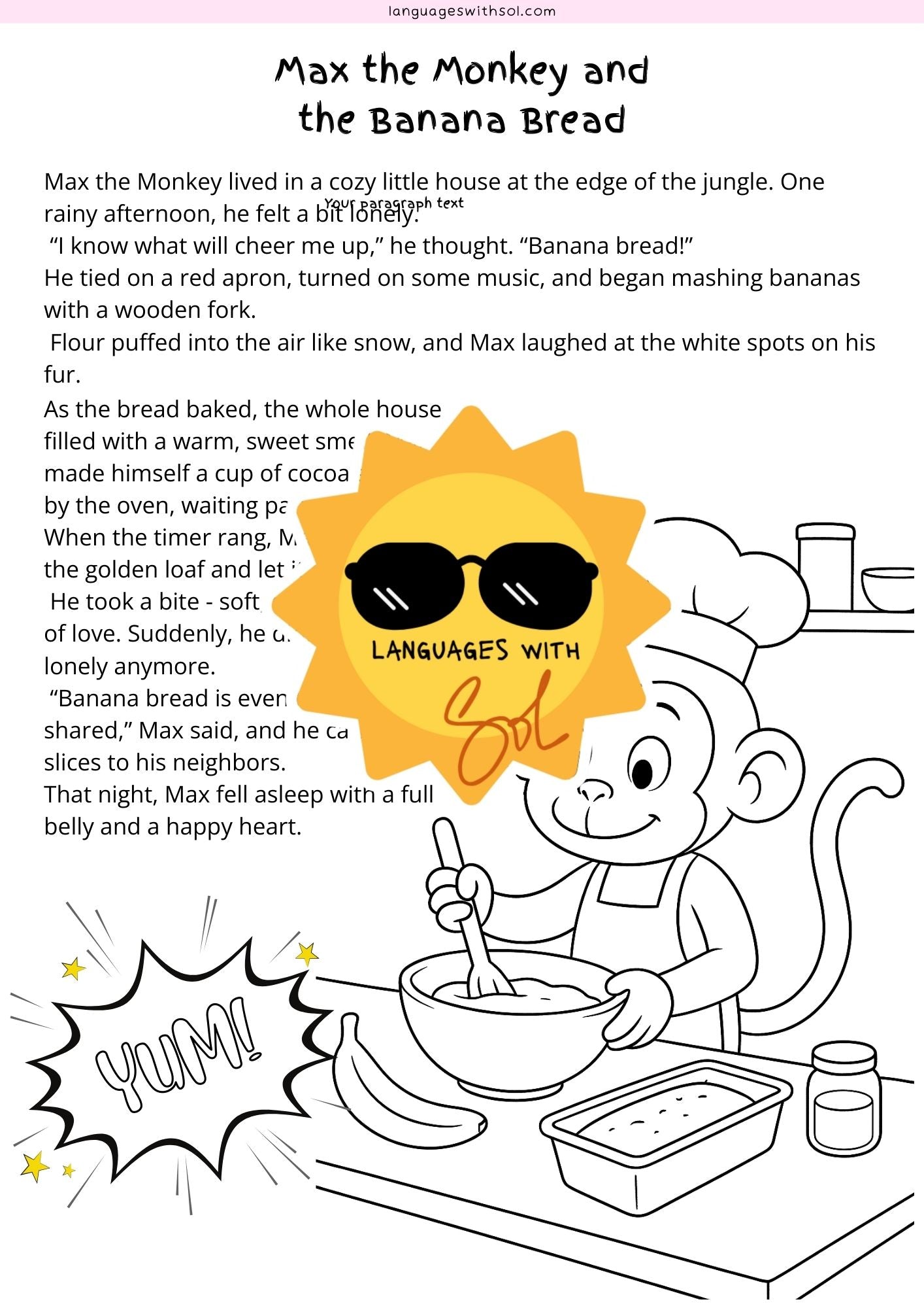 Banana bread recipe booklet + flashcards