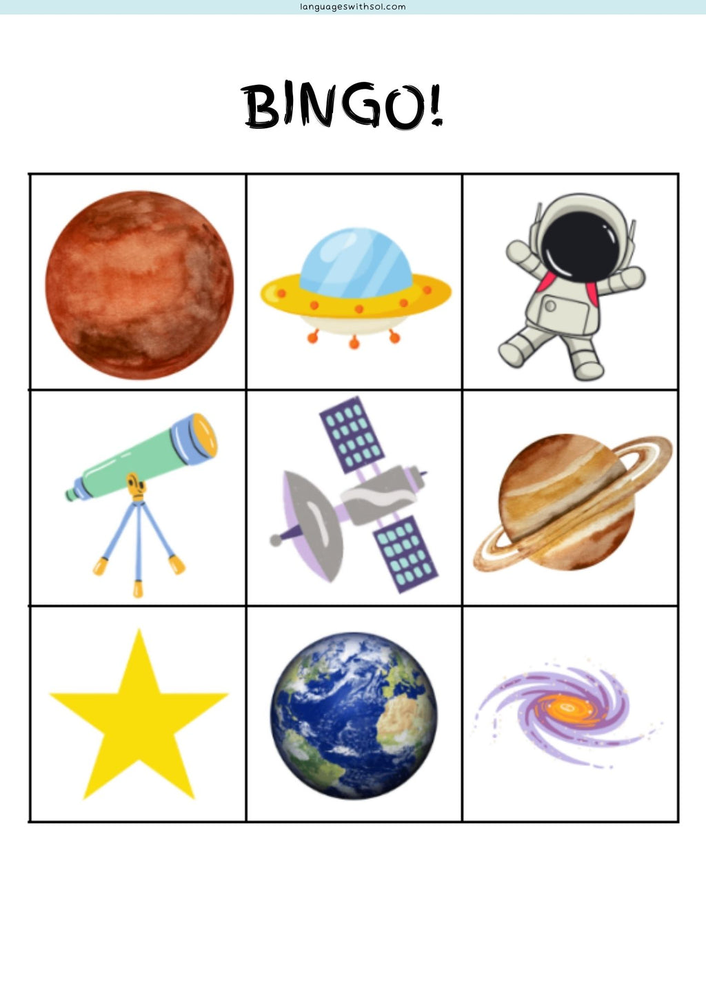 Club de Exploradores Espaciales: Mi cuadernillo de diversión espacial + Bingo espacial