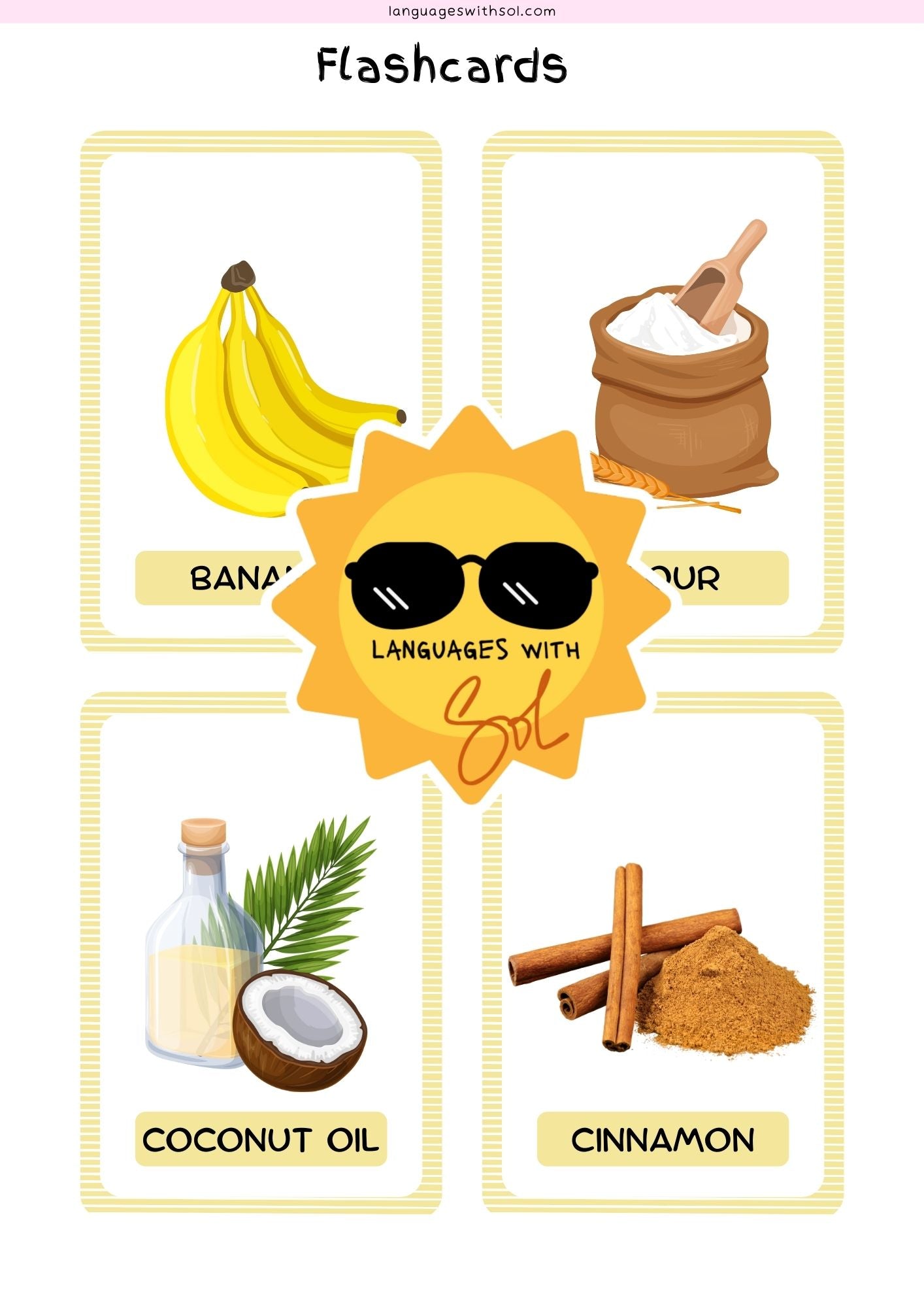 Banana bread recipe booklet + flashcards