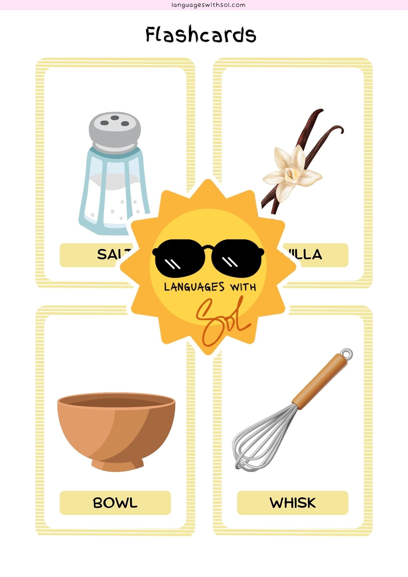 Banana bread recipe booklet + flashcards