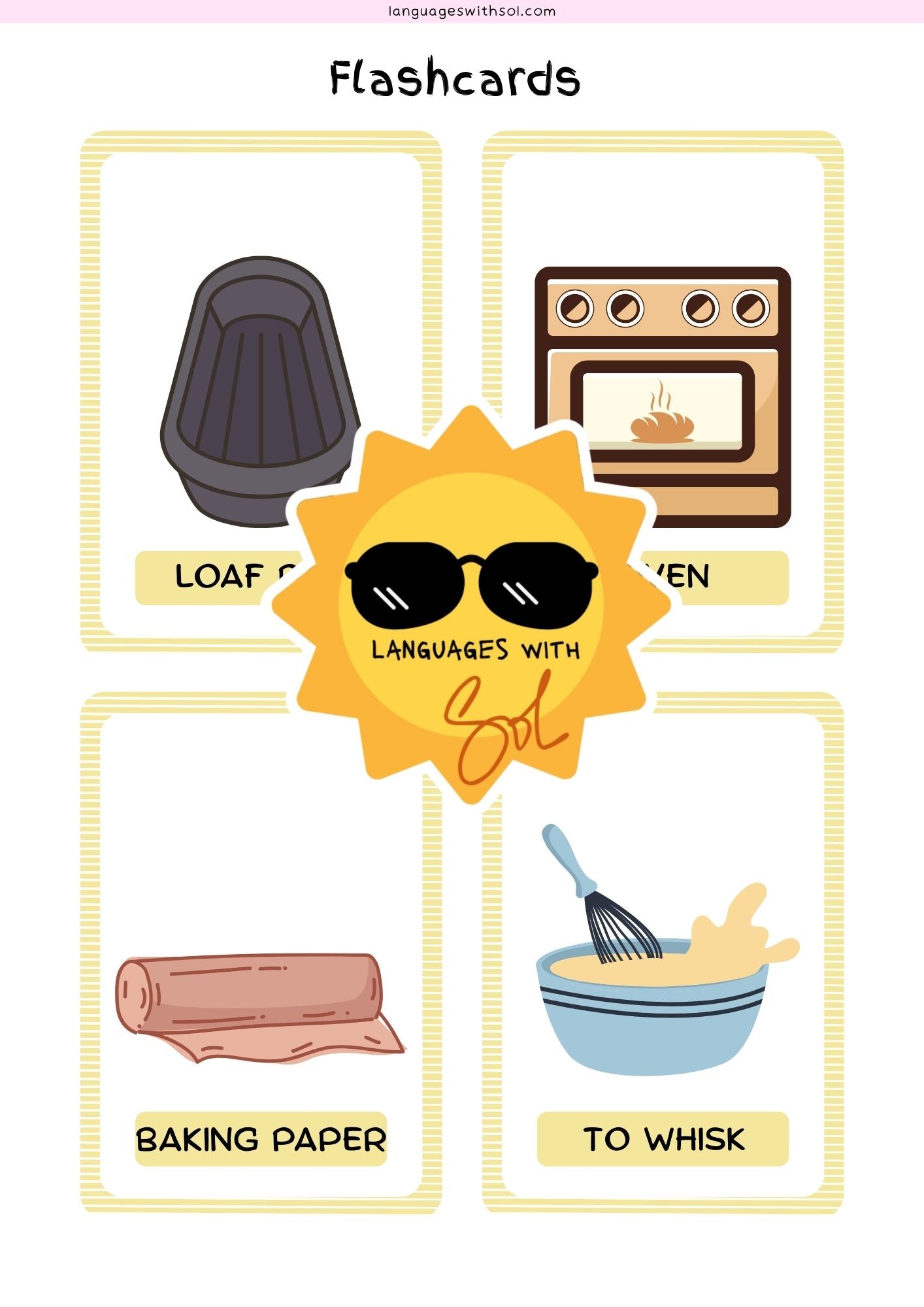 Banana bread recipe booklet + flashcards