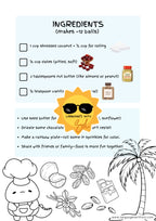 Coconut energy bites + flashcards