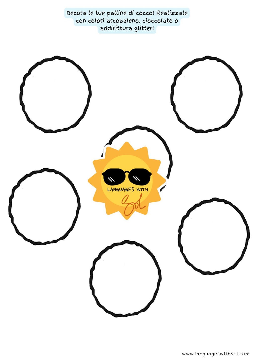 Palline di cocco + flashcards