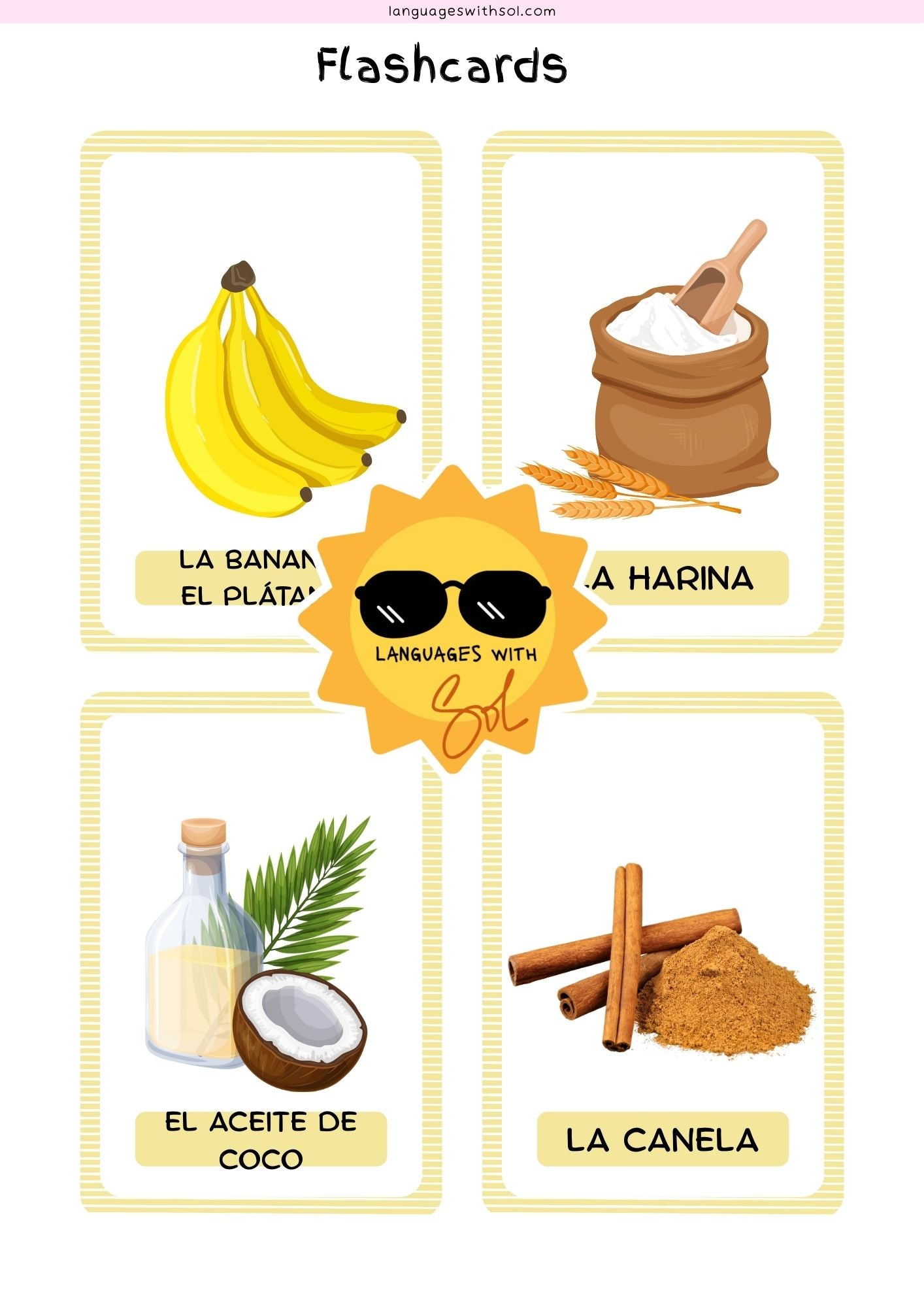 Budín de Banana: Receta y Libro de Actividades con Flashcards