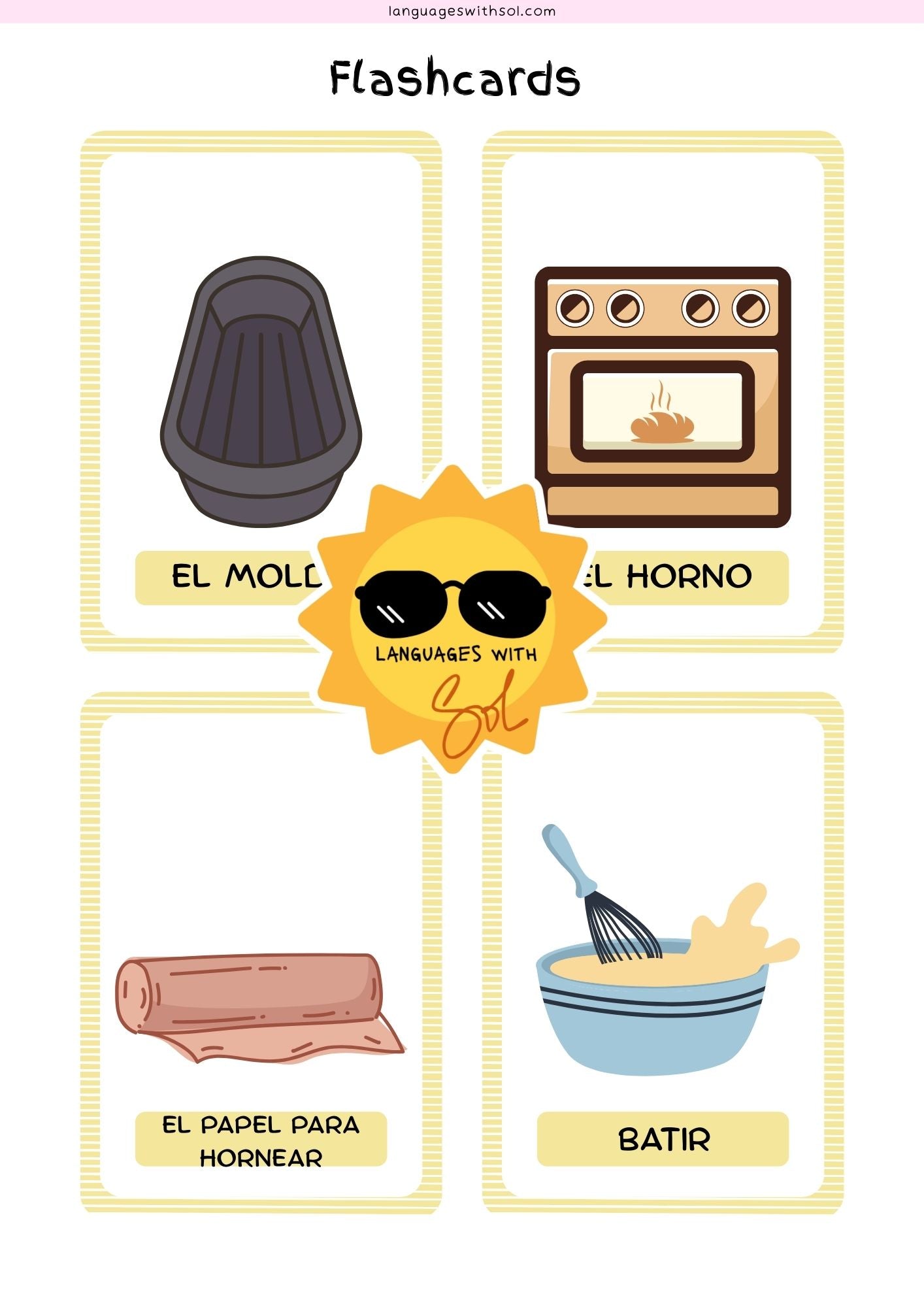 Budín de Banana: Receta y Libro de Actividades con Flashcards