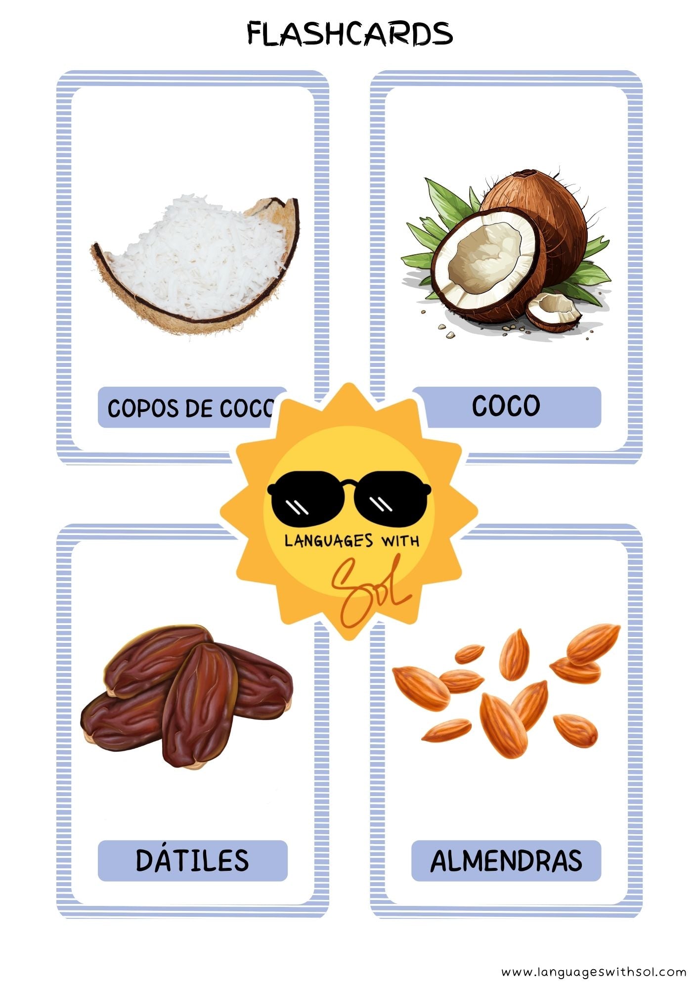 Bolitas de coco + flashcards
