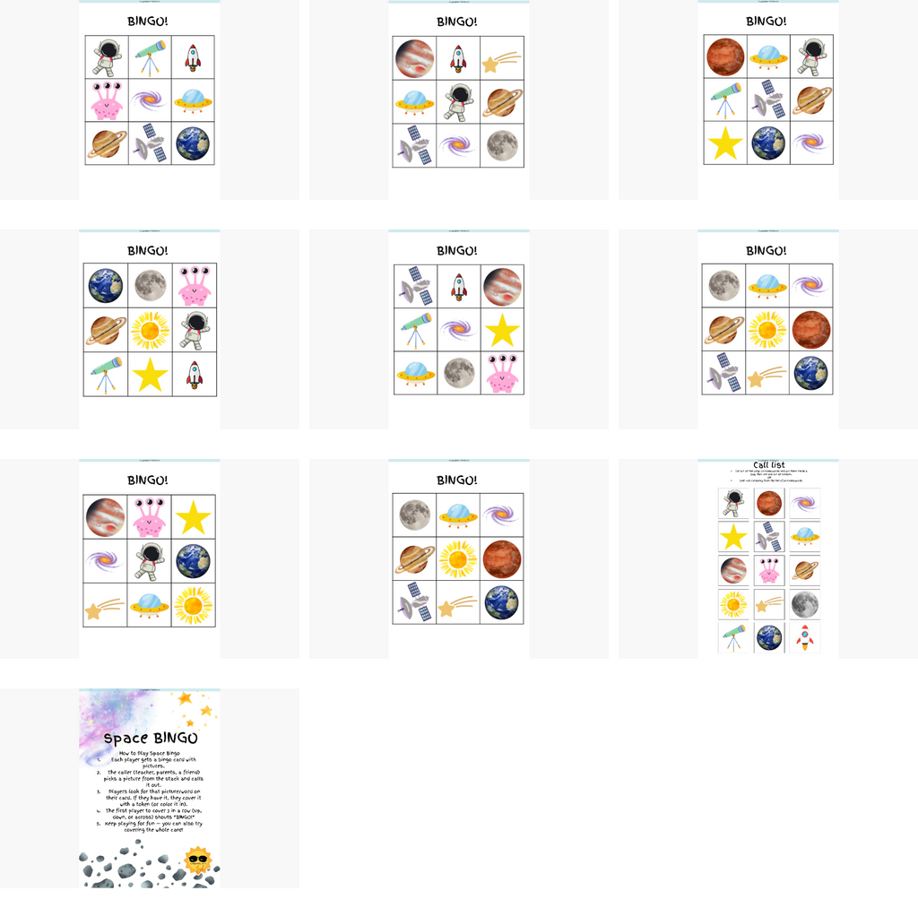 Space Explorers Club: My Cosmic Fun Booklet + Space Bingo