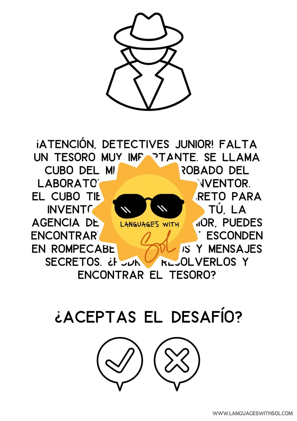 El caso del tesoro desaparecido. Juego de detective en español